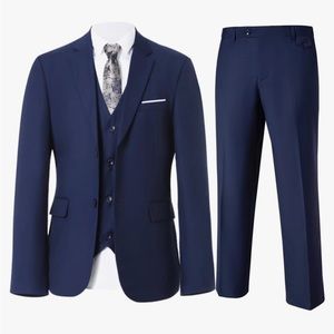 Mens 3 Piece Navy Suit Size Small